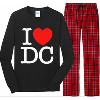 I Heart Love Washington WA DC Classic Font Long Sleeve Pajama Set