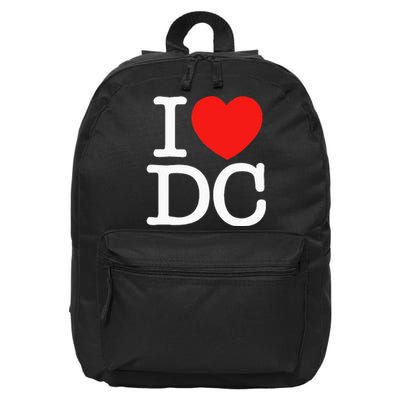 I Heart Love Washington WA DC Classic Font 16 in Basic Backpack