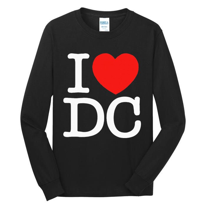 I Heart Love Washington WA DC Classic Font Tall Long Sleeve T-Shirt