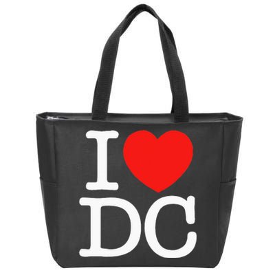 I Heart Love Washington WA DC Classic Font Zip Tote Bag