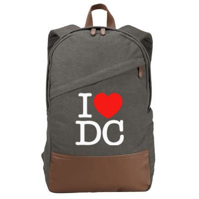 I Heart Love Washington WA DC Classic Font Cotton Canvas Backpack