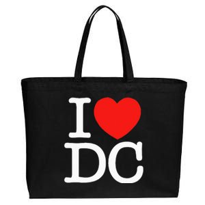 I Heart Love Washington WA DC Classic Font Cotton Canvas Jumbo Tote