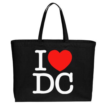 I Heart Love Washington WA DC Classic Font Cotton Canvas Jumbo Tote