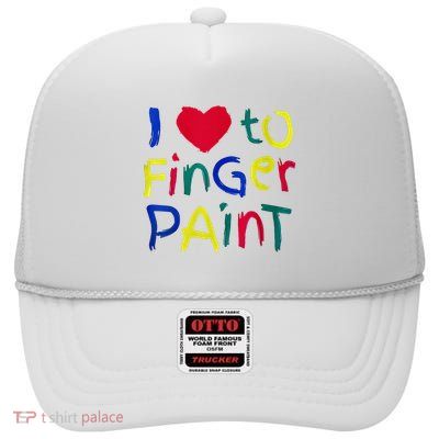 I Heart Love To Finger Paint IM Paint Cute Couple Valentine High Crown Mesh Back Trucker Hat