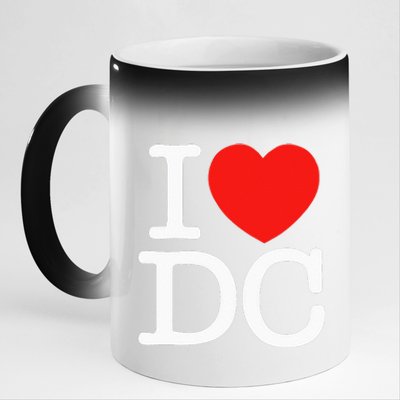 I Heart Love Washington WA DC Classic Font 11oz Black Color Changing Mug