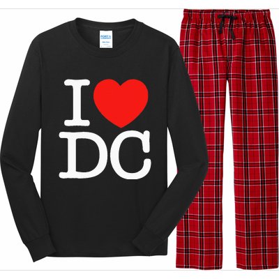 I Heart Love Washington WA DC Classic Font Long Sleeve Pajama Set