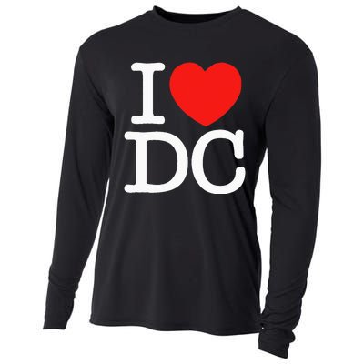 I Heart Love Washington WA DC Classic Font Cooling Performance Long Sleeve Crew