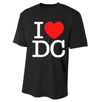 I Heart Love Washington WA DC Classic Font Performance Sprint T-Shirt