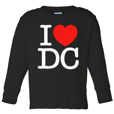 I Heart Love Washington WA DC Classic Font Toddler Long Sleeve Shirt