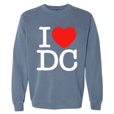 I Heart Love Washington WA DC Classic Font Garment-Dyed Sweatshirt