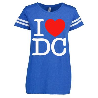 I Heart Love Washington WA DC Classic Font Enza Ladies Jersey Football T-Shirt