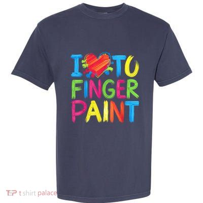 I Heart Love To Finger Paint IM Paint Cute Couple Valentine Garment-Dyed Heavyweight T-Shirt