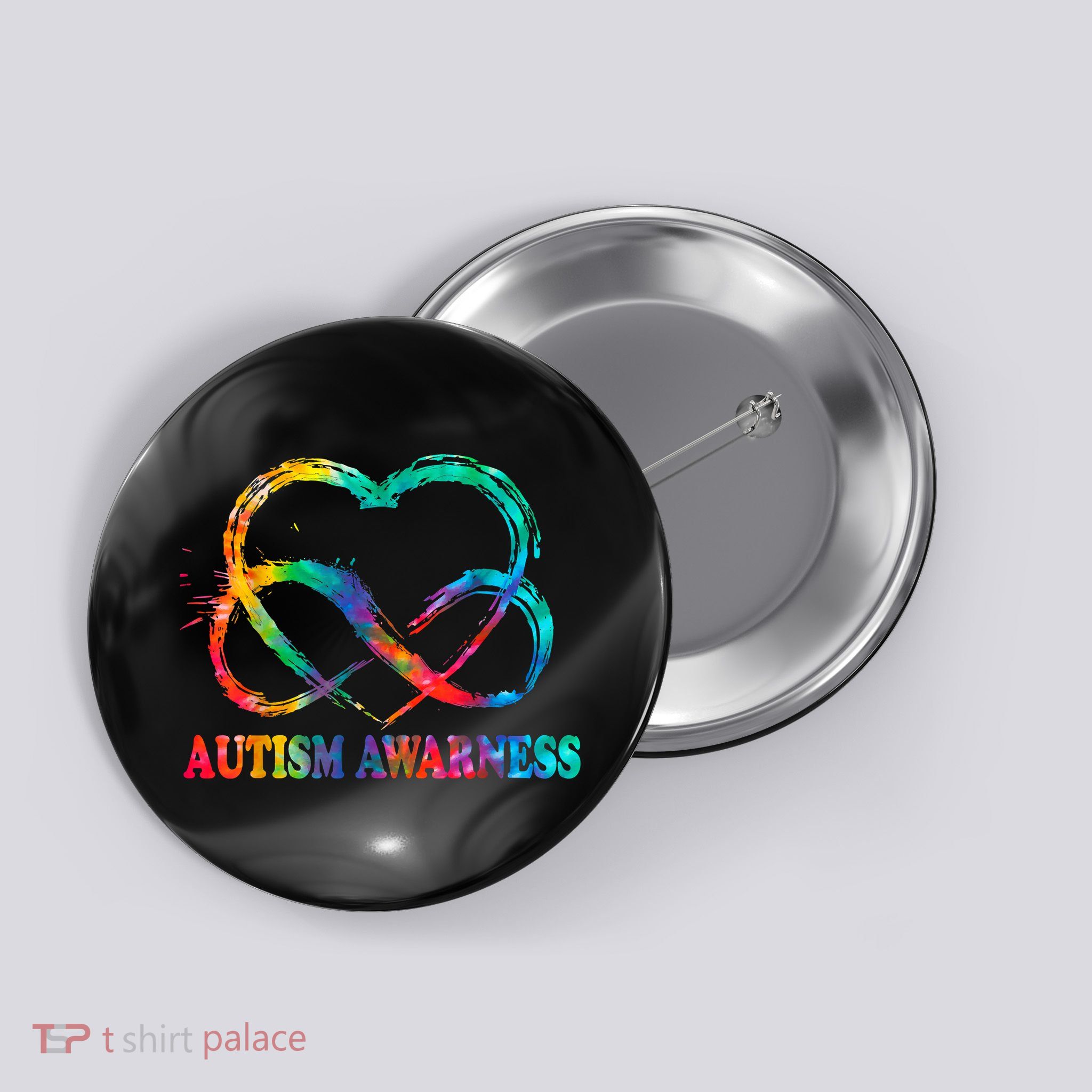 Infinity Heart Love Autism Awareness Needs No Words Button