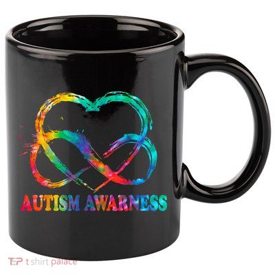 Infinity Heart Love Autism Awareness Needs No Words 11oz C Handle Ceramic Mug