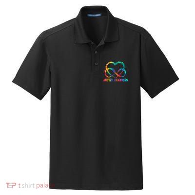 Infinity Heart Love Autism Awareness Needs No Words Dry Zone Grid Polo
