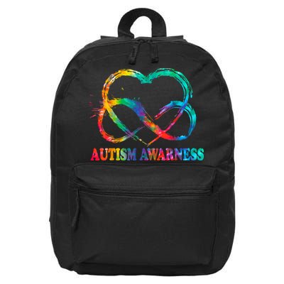 Infinity Heart Love Autism Awareness Needs No Words 16 in Basic Backpack