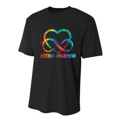 Infinity Heart Love Autism Awareness Needs No Words Youth Performance Sprint T-Shirt