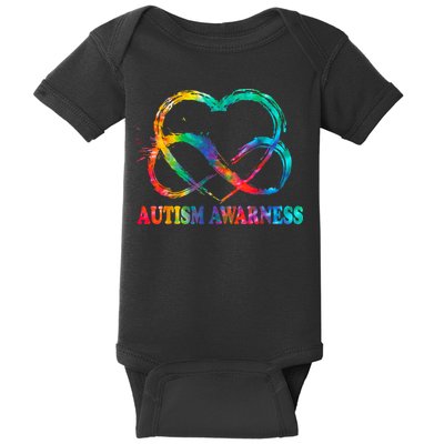 Infinity Heart Love Autism Awareness Needs No Words Baby Bodysuit