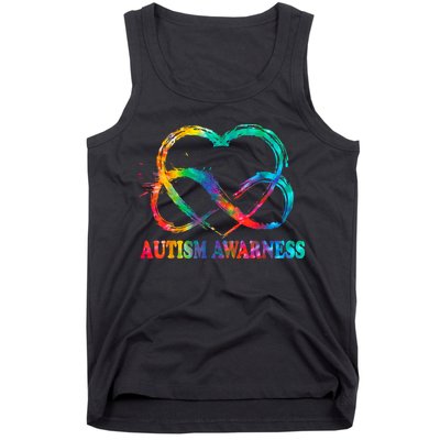 Infinity Heart Love Autism Awareness Needs No Words Tank Top