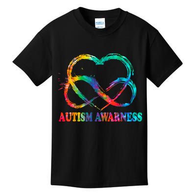 Infinity Heart Love Autism Awareness Needs No Words Kids T-Shirt