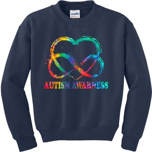 Infinity Heart Love Autism Awareness Needs No Words Kids Sweatshirt