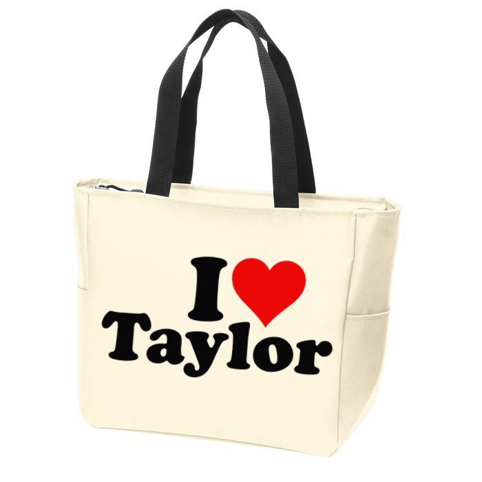 I HEART LOVE TAYLOR Zip Tote Bag