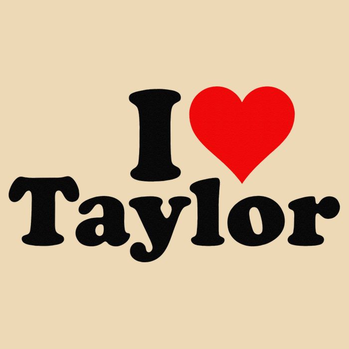 I HEART LOVE TAYLOR Zip Tote Bag