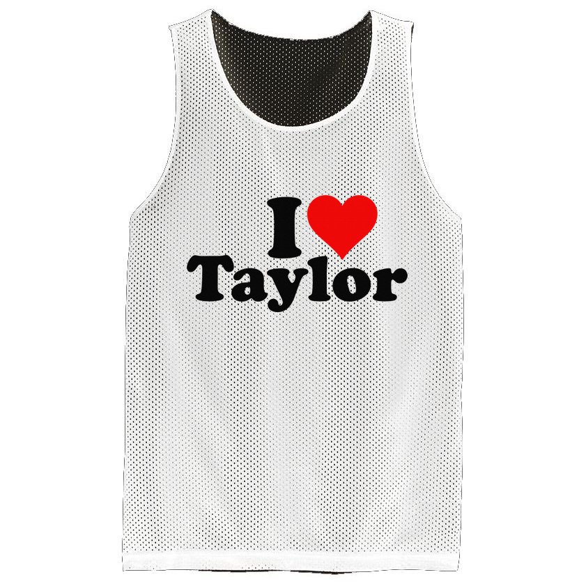 I HEART LOVE TAYLOR Mesh Reversible Basketball Jersey Tank
