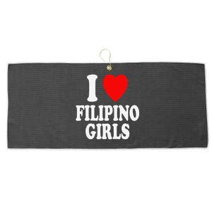 I Heart (Love) Filipino Attraction Asian Preference Large Microfiber Waffle Golf Towel