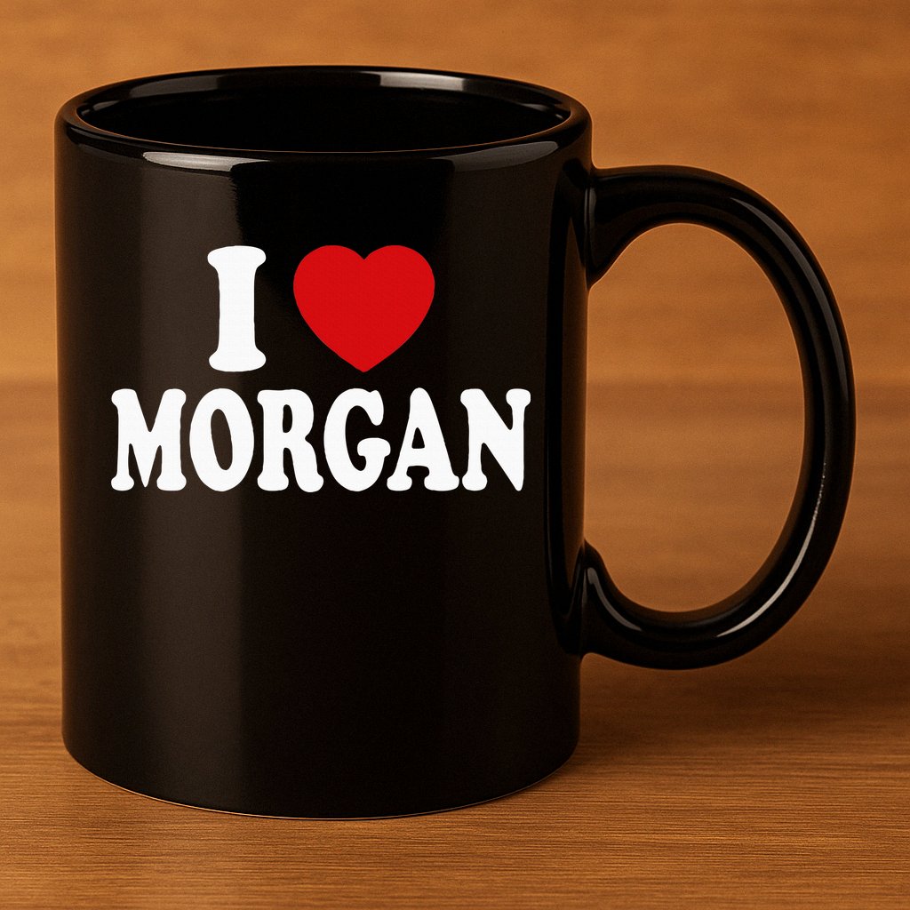 I Heart Love Morgan 11oz C Handle Ceramic Mug