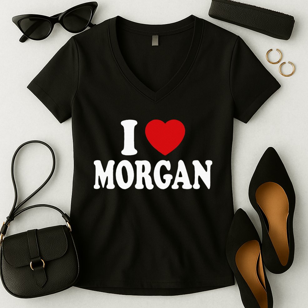 I Heart Love Morgan Women's V-Neck T-Shirt