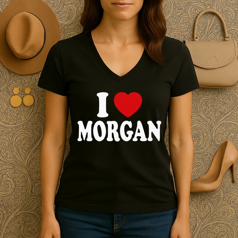 I Heart Love Morgan Women's V-Neck T-Shirt
