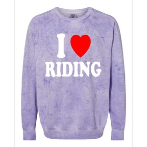 I Heart (Love) Riding Cowboy Cowgirl ATV Offroad Motorcycle Colorblast Crewneck Sweatshirt