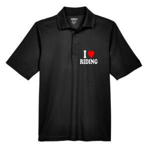 I Heart (Love) Riding Cowboy Cowgirl ATV Offroad Motorcycle Men's Origin Performance Pique Polo