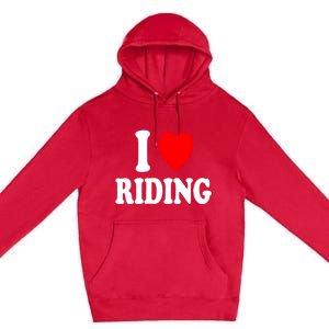 I Heart (Love) Riding Cowboy Cowgirl ATV Offroad Motorcycle Premium Pullover Hoodie