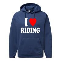 I Heart (Love) Riding Cowboy Cowgirl ATV Offroad Motorcycle Performance Fleece Hoodie