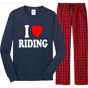 I Heart (Love) Riding Cowboy Cowgirl ATV Offroad Motorcycle Long Sleeve Pajama Set