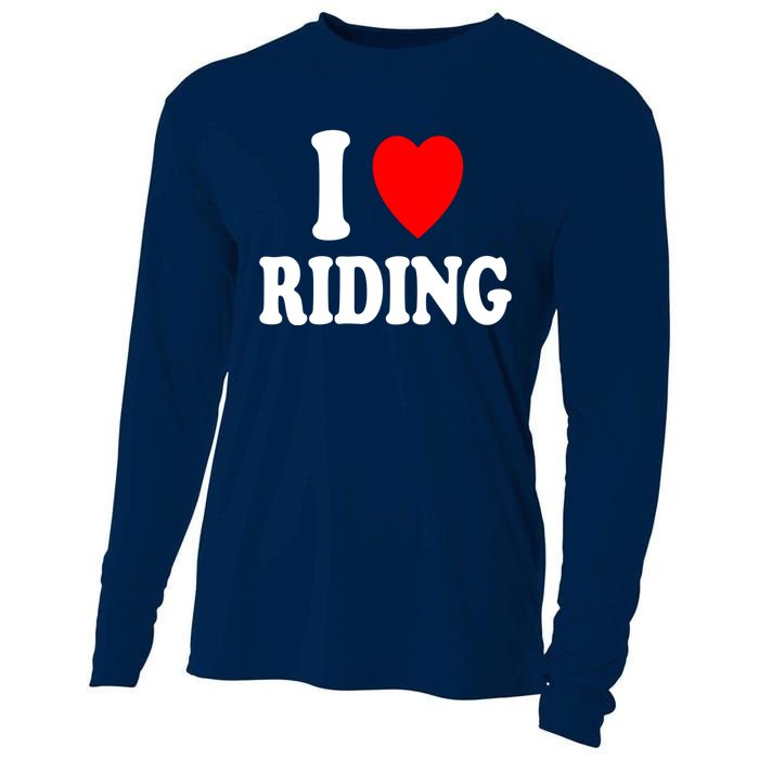 I Heart (Love) Riding Cowboy Cowgirl ATV Offroad Motorcycle Cooling Performance Long Sleeve Crew