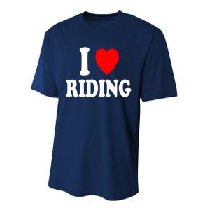 I Heart (Love) Riding Cowboy Cowgirl ATV Offroad Motorcycle Performance Sprint T-Shirt