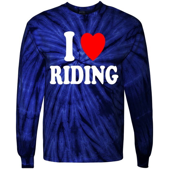 I Heart (Love) Riding Cowboy Cowgirl ATV Offroad Motorcycle Tie-Dye Long Sleeve Shirt