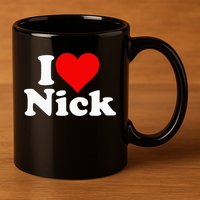 I Heart Love Nick Nicholas 11oz C Handle Ceramic Mug