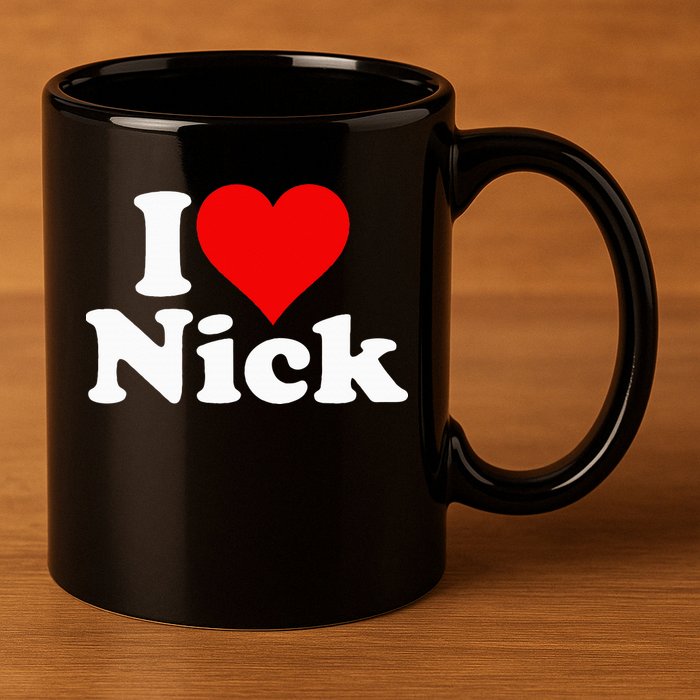 I Heart Love Nick Nicholas 11oz C Handle Ceramic Mug