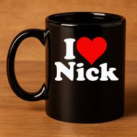 I Heart Love Nick Nicholas 11oz C Handle Ceramic Mug