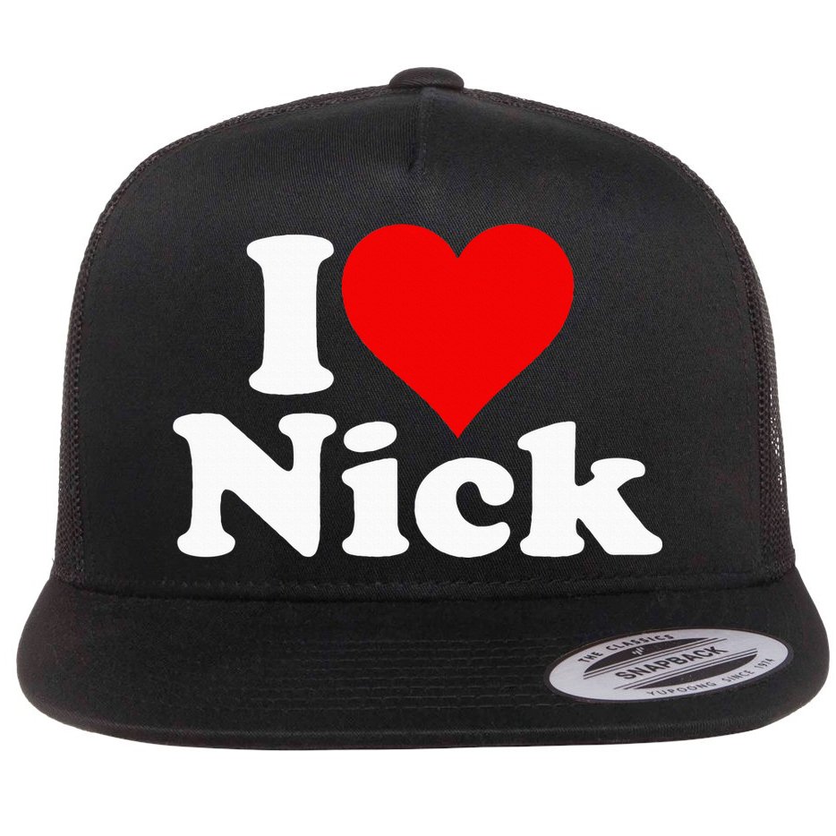 I Heart Love Nick Nicholas Flat Bill Trucker Hat