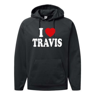 I Heart Love Travis Performance Fleece Hoodie