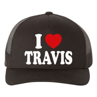 I Heart Love Travis Yupoong Adult 5-Panel Trucker Hat