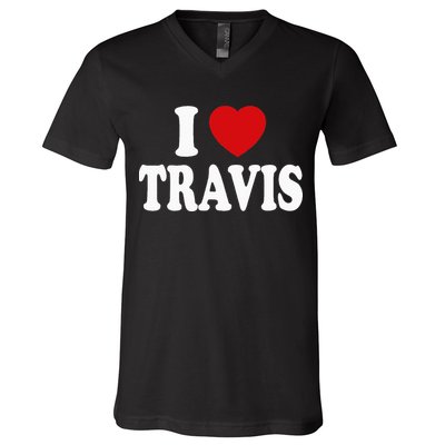I Heart Love Travis V-Neck T-Shirt