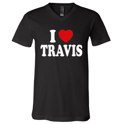 I Heart Love Travis V-Neck T-Shirt