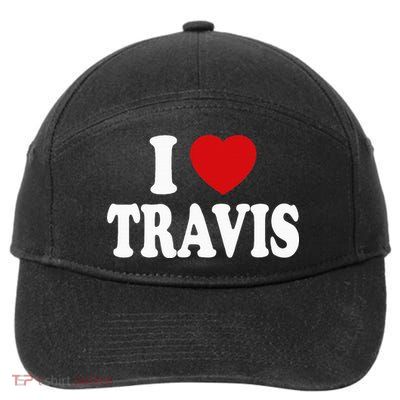 I Heart Love Travis 7-Panel Snapback Hat