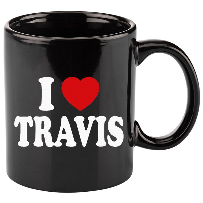 I Heart Love Travis 11oz C Handle Ceramic Mug